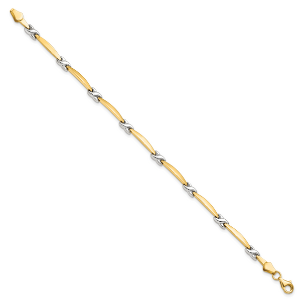 Leslie's 14K w/Rhodium D/C Fancy Bracelet - Image 2