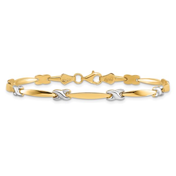 Leslie's 14K w/Rhodium D/C Fancy Bracelet - Image 3