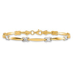 Leslie's 14K w/Rhodium D/C Fancy Bracelet - Image 3