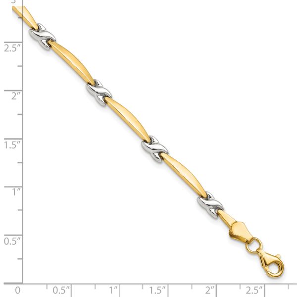 Leslie's 14K w/Rhodium D/C Fancy Bracelet - Image 4