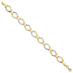 Leslie's 14K w/Rhodium Fancy Link Bracelet - Image 2