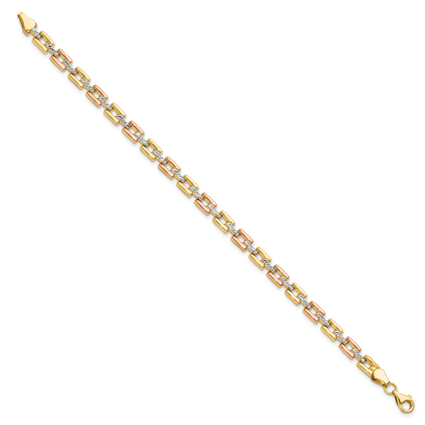 Leslie's 14K w/White and Rose Rhodium D/C Fancy Bracelet - Image 2