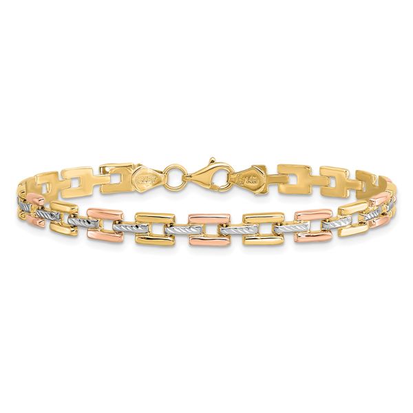Leslie's 14K w/White and Rose Rhodium D/C Fancy Bracelet - Image 3