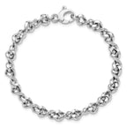 14K White Gold Polished Fancy Twisted Link Bracelet - Image 4