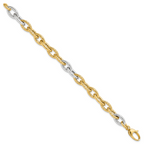 Leslie's 14K Two-tone Polished Fancy Link Bracelet - Image 2