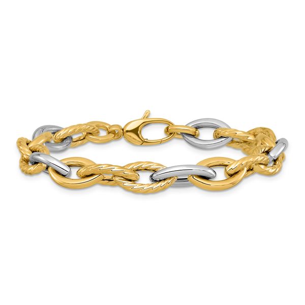 Leslie's 14K Two-tone Polished Fancy Link Bracelet - Image 3