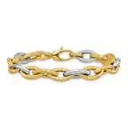 Leslie's 14K Two-tone Polished Fancy Link Bracelet - Image 3