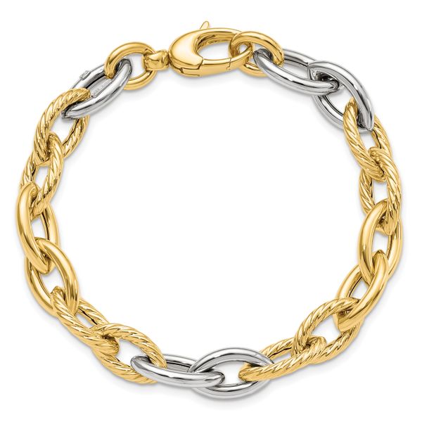 Leslie's 14K Two-tone Polished Fancy Link Bracelet - Image 4