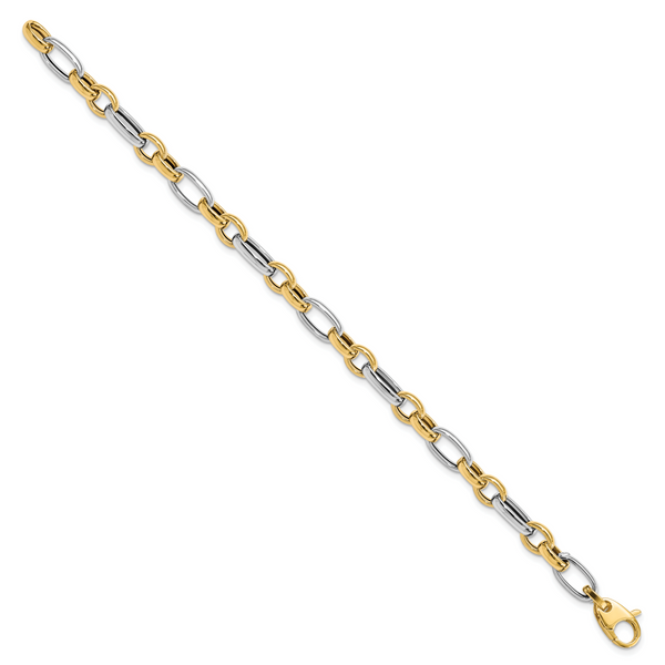 Leslie's 14K Two-tone Polished Fancy Link Bracelet - Image 2