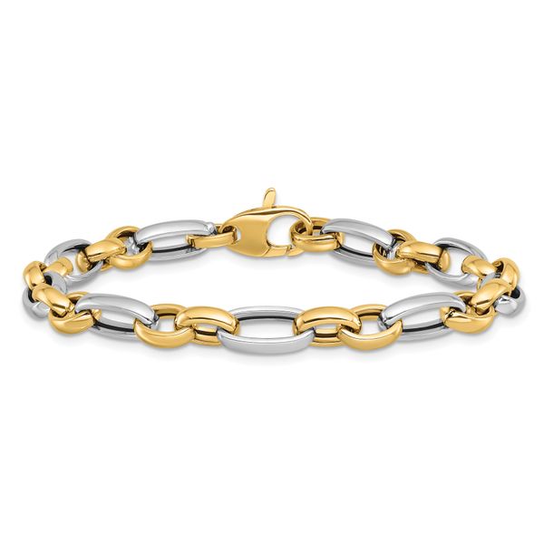 Leslie's 14K Two-tone Polished Fancy Link Bracelet - Image 3