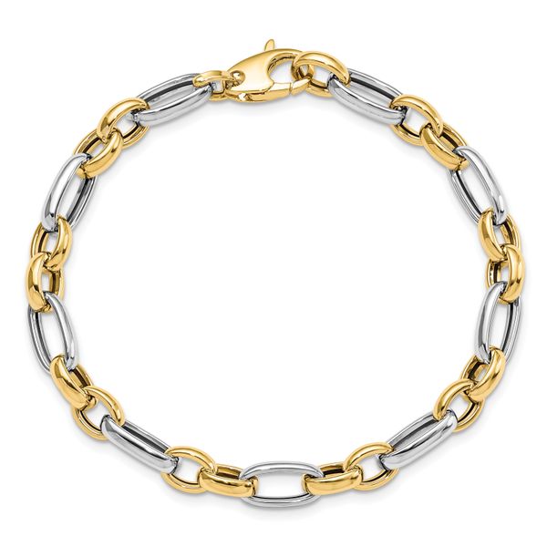 Leslie's 14K Two-tone Polished Fancy Link Bracelet - Image 4
