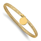 Leslie's 14K Stretch Mesh w/Dangle Charm Bracelet