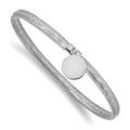 Leslie's 14K w/White RH-plating Stretch w/Dangle Charm Bracelet