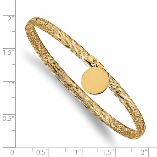 Leslie's 14K Stretch Mesh w/Dangle Charm Bracelet - Image 2