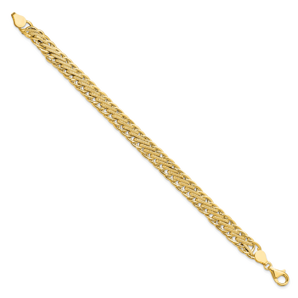 Leslie's 14K Polished and Textured Fancy Link Bracelet - Image 2