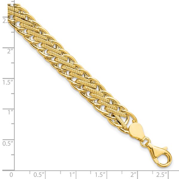 Leslie's 14K Polished and Textured Fancy Link Bracelet - Image 4