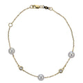14KT Yellow Gold Akoya Pearl & LGD Bracelet