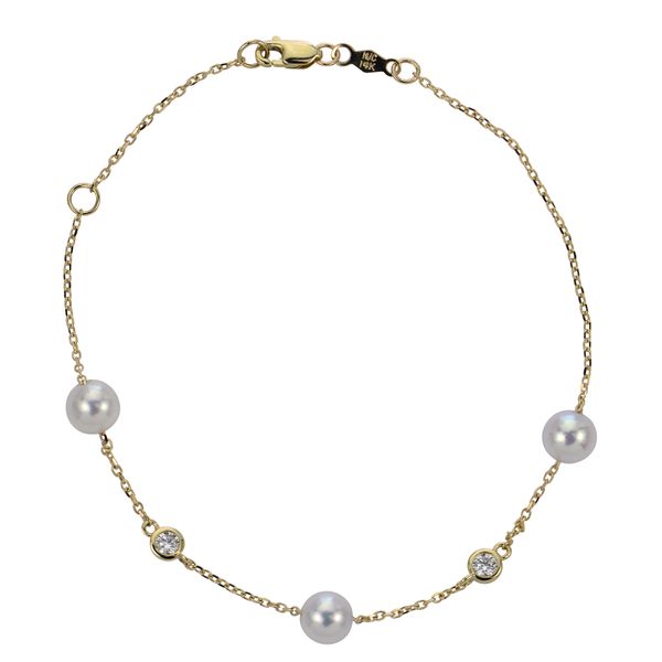 14KT Yellow Gold Akoya Pearl & LGD Bracelet