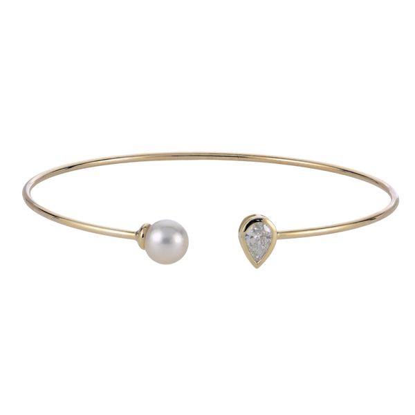 14KT Yellow Gold Akoya Pearl & LGD Bracelet