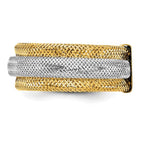 Leslie's 14K w/Rhodium Polished/Textured Stretch Ring - Image 3