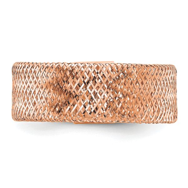 Leslie's 14k with Rose Gold Plating Polished/Textured Stretch Ring - Image 4