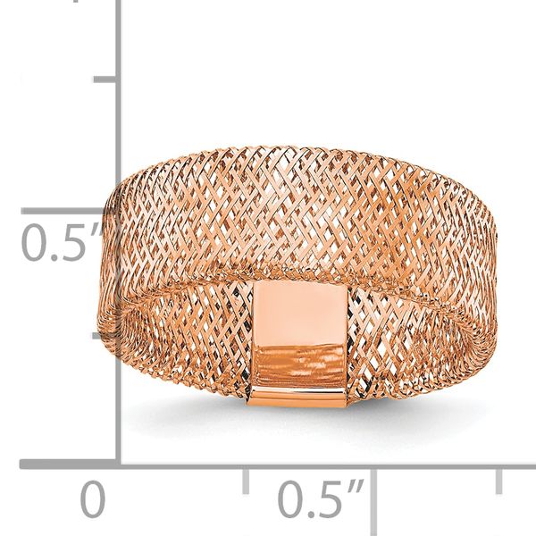 Leslie's 14k with Rose Gold Plating Polished/Textured Stretch Ring - Image 5