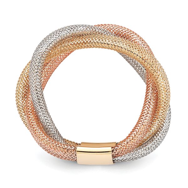 Leslie's 14K w/White and Rose Rhodium Flexible Ring - Image 2