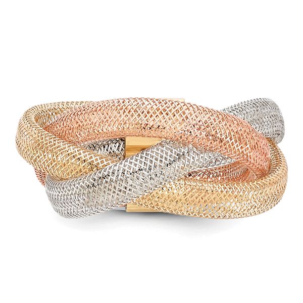 Leslie's 14K w/White and Rose Rhodium Flexible Ring - Image 4