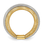 Leslie's 14K w/Rhodium Polished/Textured Stretch Ring - Image 2