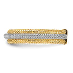 Leslie's 14K w/Rhodium Polished/Textured Stretch Ring - Image 3