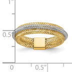 Leslie's 14K w/Rhodium Polished/Textured Stretch Ring - Image 5