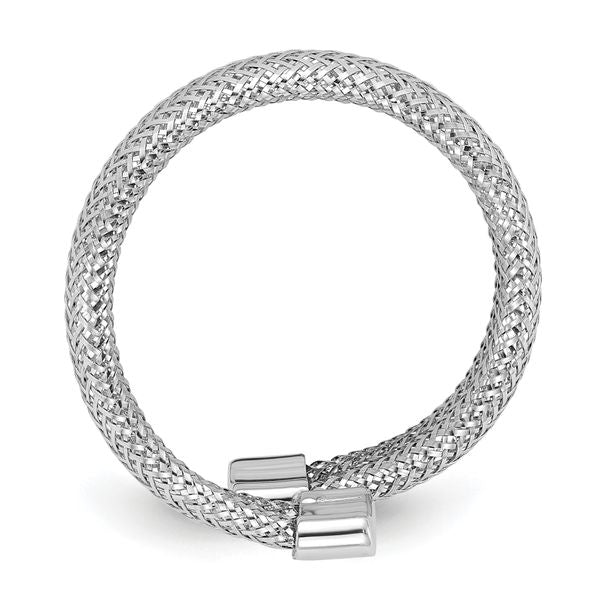 Leslie's 14K w/Rhodium Mesh Bypass Stretch Ring - Image 2