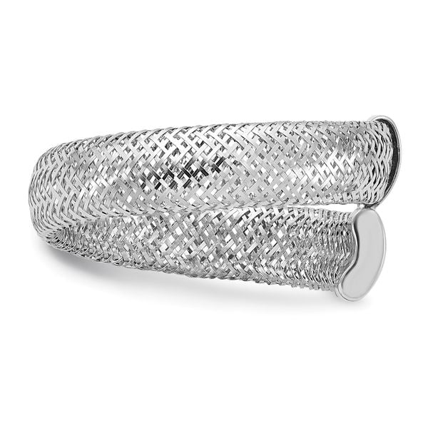 Leslie's 14K w/Rhodium Mesh Bypass Stretch Ring - Image 3
