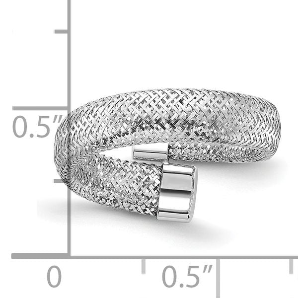 Leslie's 14K w/Rhodium Mesh Bypass Stretch Ring - Image 5