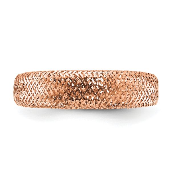 Leslie's 14K with Rose Gold Plating Mesh Tapered Stretch Ring - Image 4