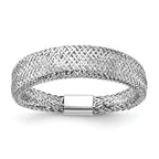 Leslie's 14K w/Rhodium Mesh Tapered Stretch Ring