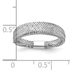 Leslie's 14K w/Rhodium Mesh Tapered Stretch Ring - Image 5