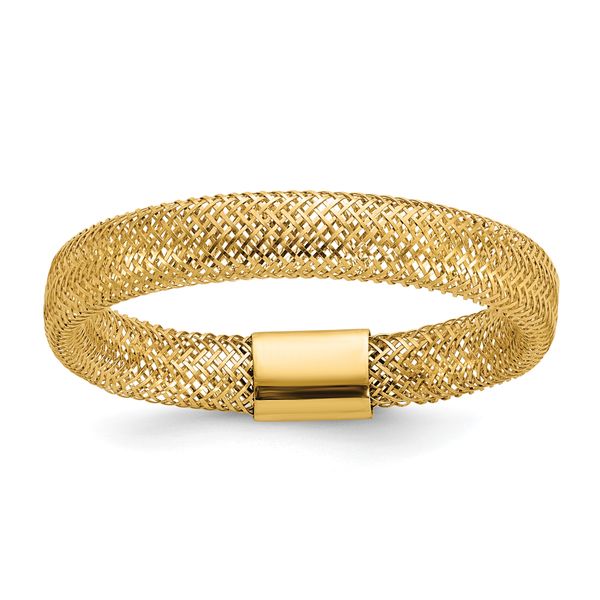 Leslie's 14K Polished Mesh Stretch Ring