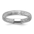 Leslie's 14K w/White Rhodium Plating Polished Mesh Stretch Ring
