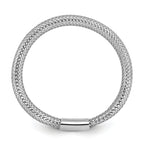 Leslie's 14K w/White Rhodium Plating Polished Mesh Stretch Ring - Image 2
