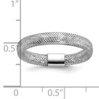 Leslie's 14K w/White Rhodium Plating Polished Mesh Stretch Ring - Image 5