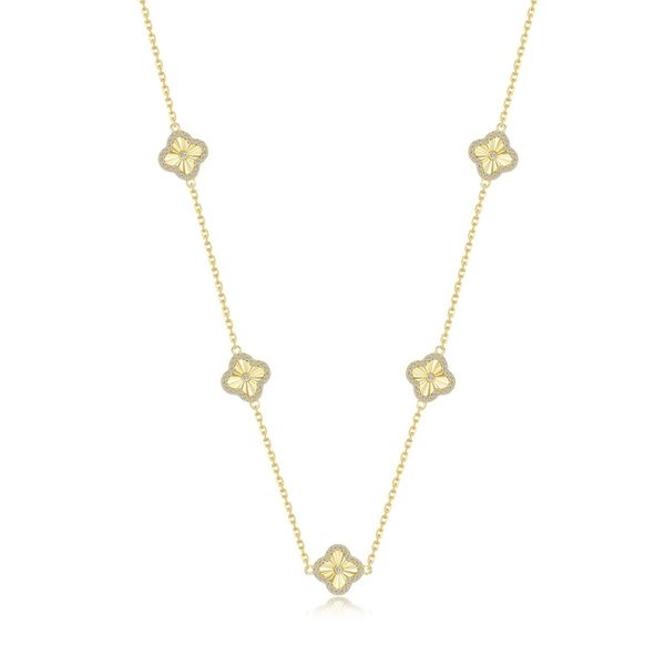 Gold Clover Motif Necklace