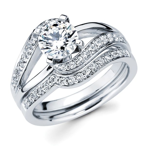 14k White Gold Bridal Set