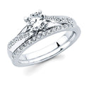 14k White Gold Bridal Set
