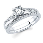 14k White Gold Bridal Set