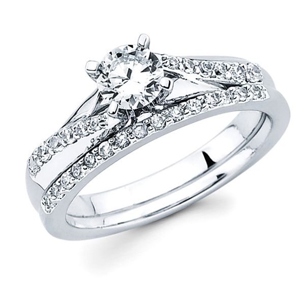 14k White Gold Bridal Set