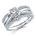 14k White Gold Bridal Set