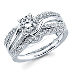 14k White Gold Bridal Set