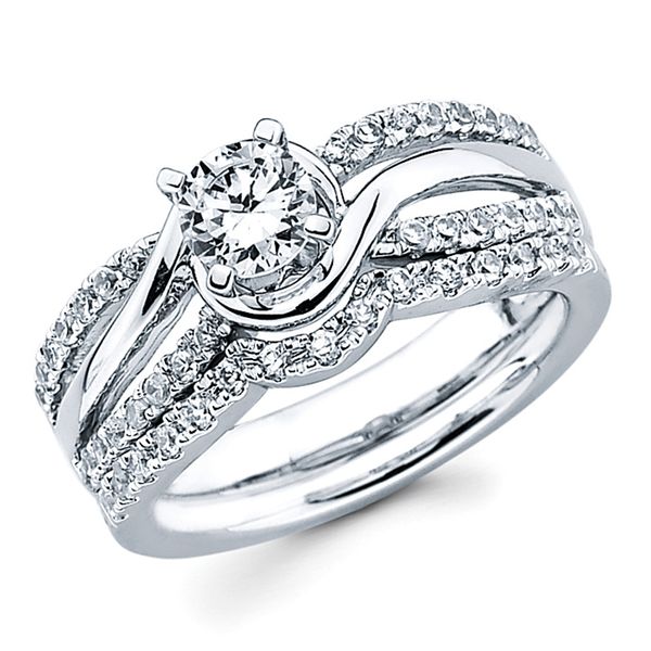 14k White Gold Bridal Set