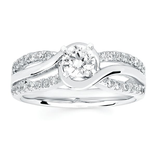 14k White Gold Bridal Set - Image 2